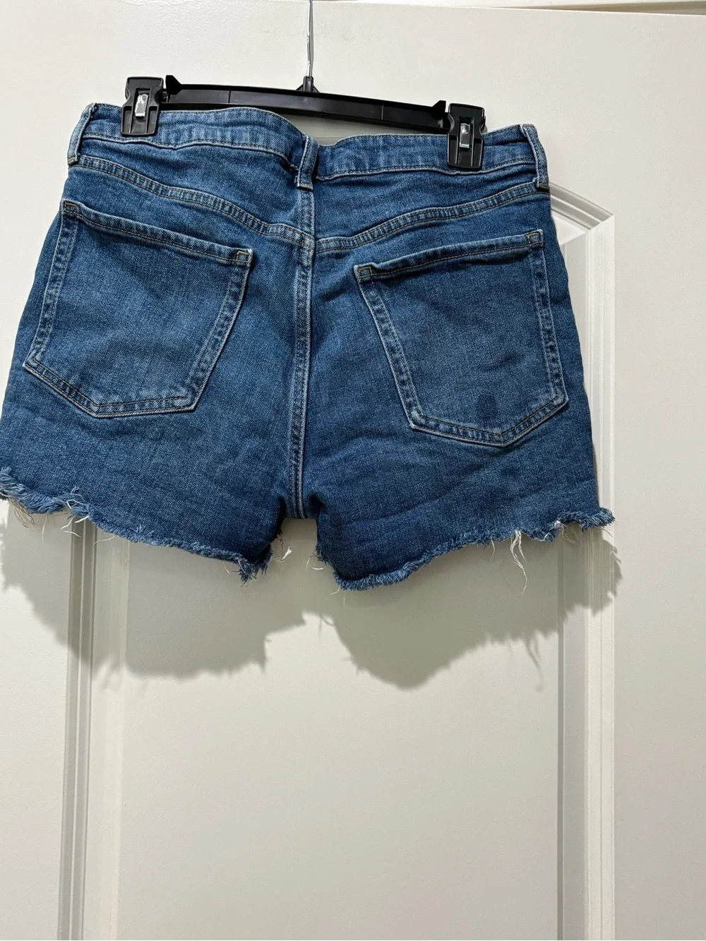 Old Navy O.G. Straight Denim Shorts Size 8 Patriotic American Flag Embroidered